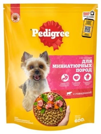 Pedigree с говядиной для миниатюрных пород 0.6 кг