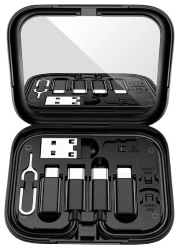 Кабель Hoco USB 2.0 (M), USB TypeC (M), micro-USB 2.0 (M), Lightning (M), , U114 черный