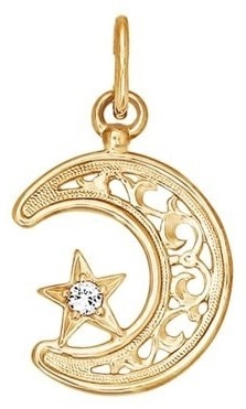 Подвеска SOKOLOV 030046_0,8 вес 0.8 г золото, фианит