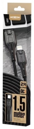 Кабель Moxom Lightning, 1.5 м, черный