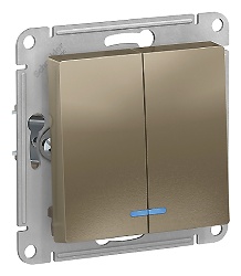 Выключатель клавишный Systeme electric ATLAS, шампань