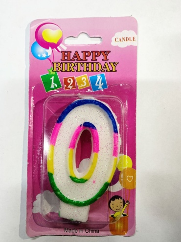 Свеча Candle цифра 0, 1 шт 7 см