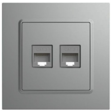 Компьютерная розетка (RJ45) TOT Electric EF-42, серый
