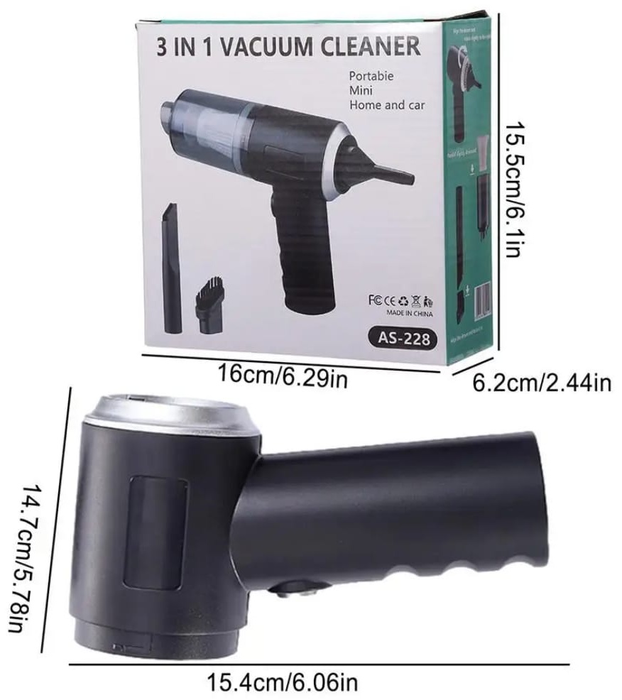 Мини пылясос VACUUM CLEANER 3 IN 1 0.2 л черный