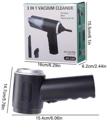 Мини пылясос VACUUM CLEANER 3 IN 1 0.2 л черный