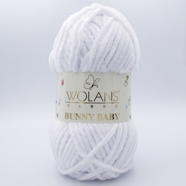 Моток Wolans Bunny Baby 100-01 белый 120 м 100 г