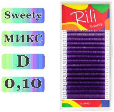 Rili ленточные D 0.10 мм фиолетовый mix 7-14 мм