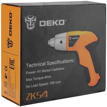 Аккумуляторная отвертка DEKO ZKS4, 4 В