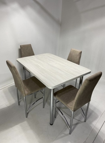 Комплект MEBEL STYLE GROUP 737460639, стол 120х80 см + 4 стула, бежевый