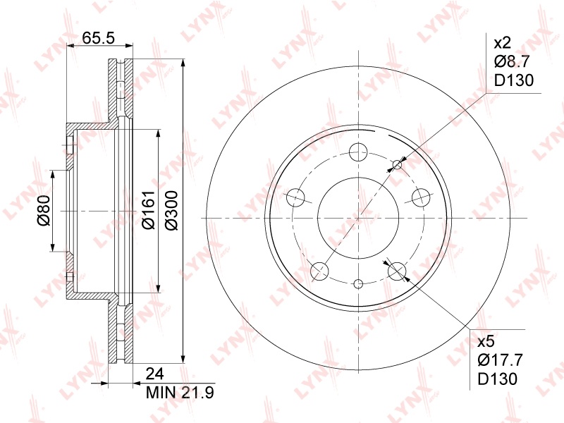 Диски LYNXauto передние BN1016