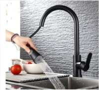 Смеситель для кухни SL015, нержавеющая сталь, цвет черный