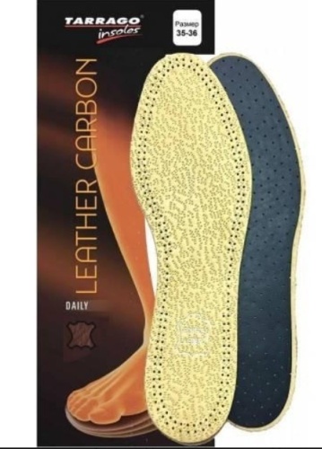 TARRAGO стельки Leather Carbon/art.IL1001 размер 39-40, для спортивной обуви, классические, для рабочей обуви