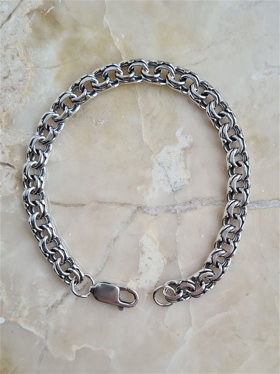 Серебро России N1912750 длина 19 см, вес 12 г серебро, плетение бисмарк