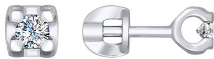 Пусеты SOKOLOV EAR-SO-585-144528 вес 1.61 г золото, бриллиант