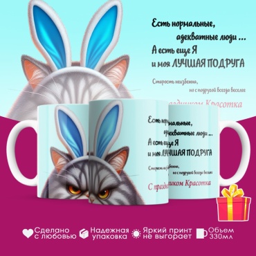 Кружка «Я и моя лучшая подруга», 330 мл, керамика, 1 шт.