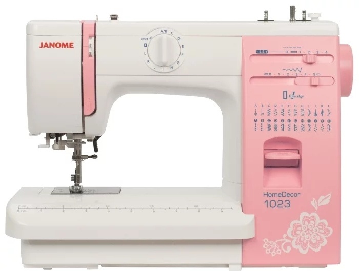 Швейная машина Janome HomeDecor 1023 белый, розовый