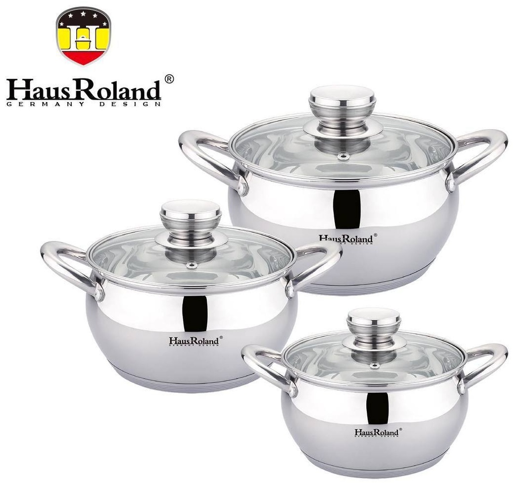 Купить Haus Roland набор кастрюль HR113-4 металл, мрамор 3 в 1 в Алматы ...