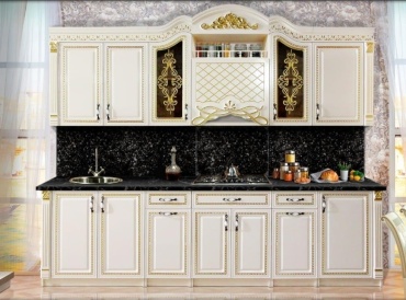 Кухонный гарнитур Elegant Ясмин, 260x244х60 см, ЛДСП, белый, бежевый