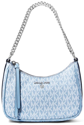 Сумка багет Michael Kors канвас голубой