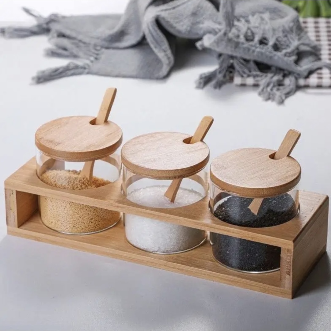 Набор для специй Kitchen Spice, дерево, стекло