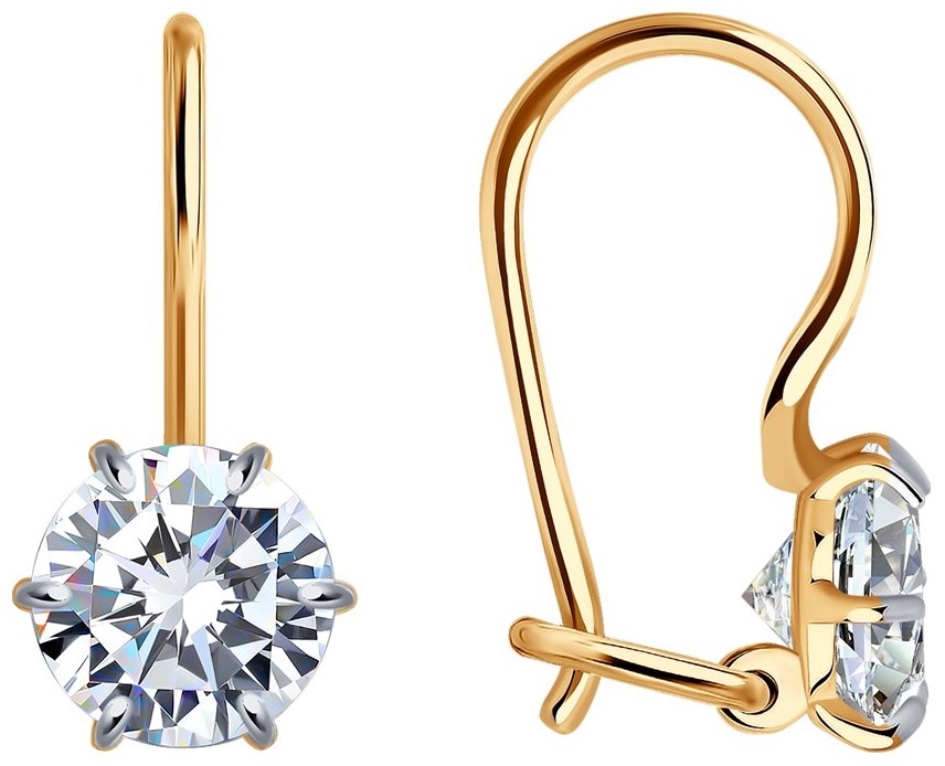 Серьги SOKOLOV EAR-SO-585-772494 вес 1.29 г золото, фианит