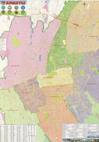 Карта города политико-административная 100x70 см