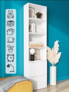 Стеллаж напольный , 50x25x195 см, белый