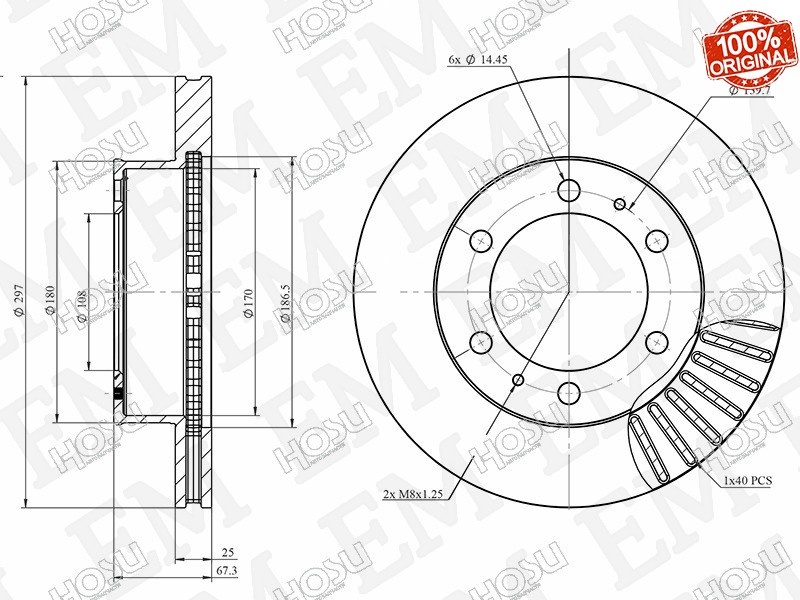 Диски HOSU передние HSDB0141