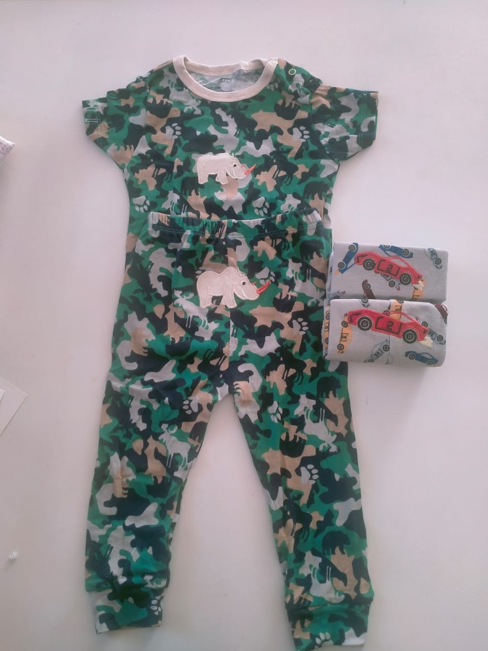 Пижама carters love серый, зеленый