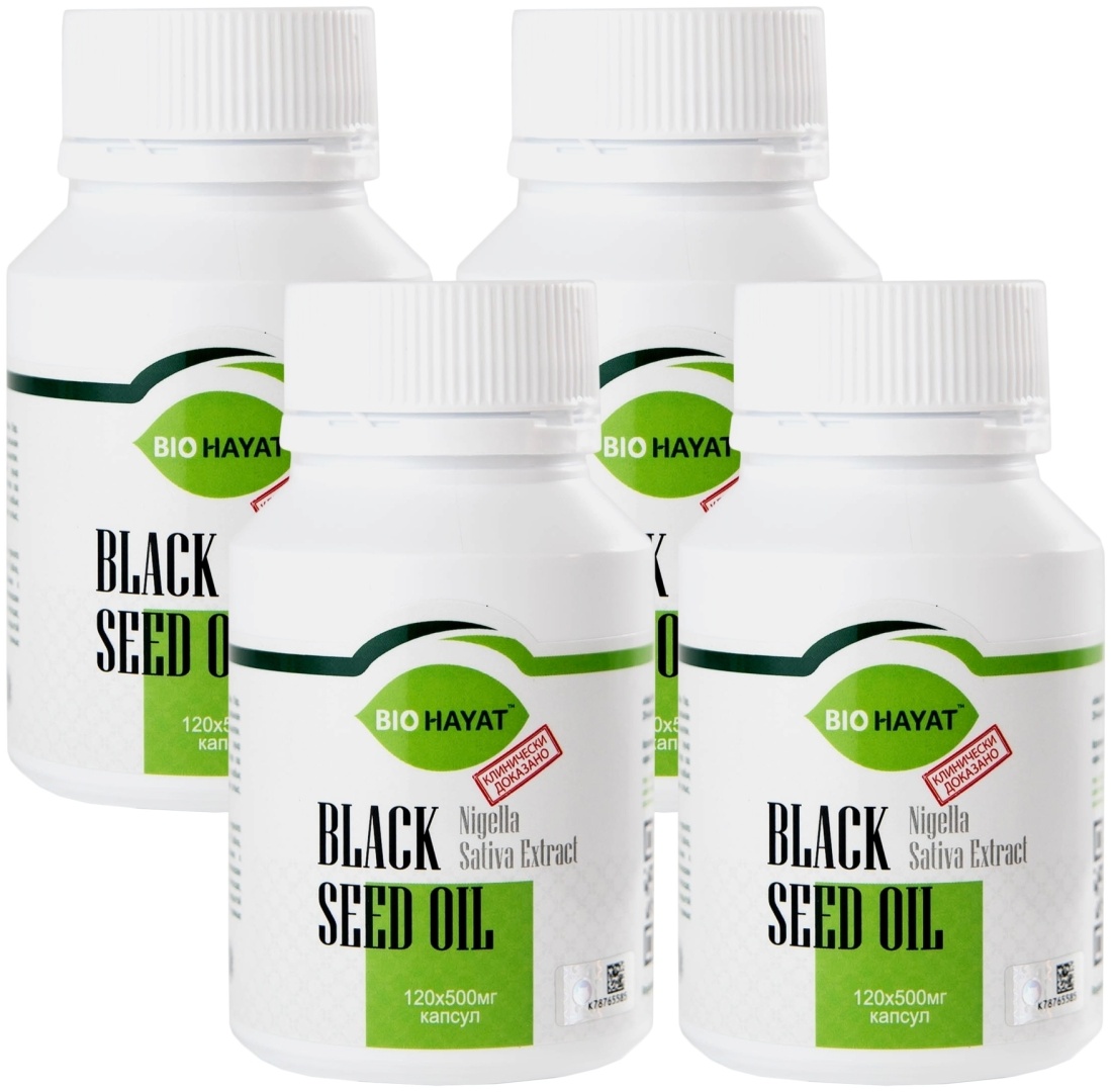 Купить BioHAYAT Black Seed Oil 500 мг капсулы 120 шт в Алматы – Магазин ...