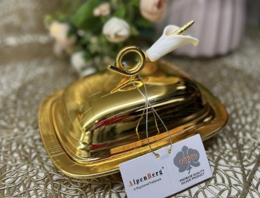 AlpenBerg масленка CD532 прямоугольная 1 шт, нержавеющая сталь, стекло