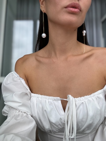Серьги Fashion Jewelry хирургическая сталь, искусственный жемчуг