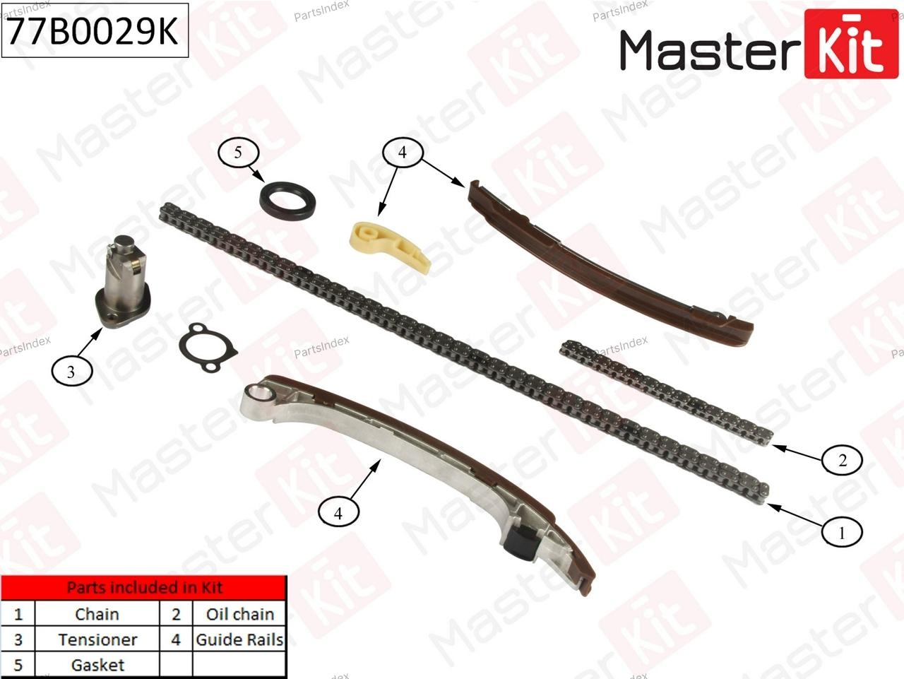 MASTERKIT Цепь ГРМ - Газораспределительного Механизма (комплект) 77B0029K
