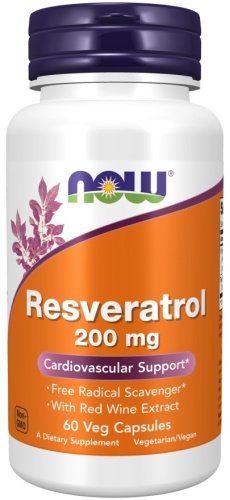 NOW Resveratrol 200 мг капсулы 60 шт