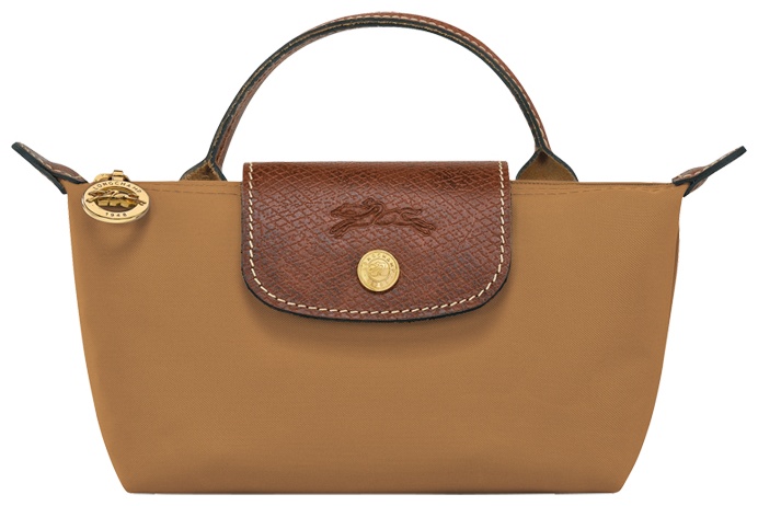 Мини-сумка Longchamp нейлон коричневый, горчичный