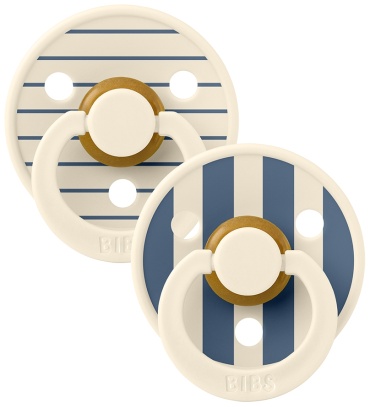 Набор пустышек BIBS Studio Colour Pin - Ivory Steel Blue Mix 6+ , 2 шт, мультиколор