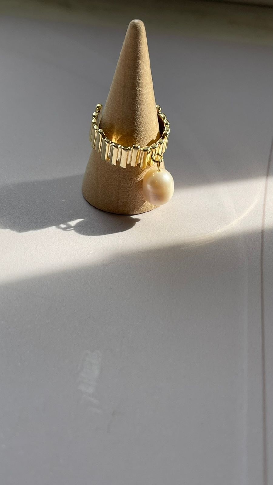 Кольцо DiDi Jewelry размер регулируемый латунь, жемчуг