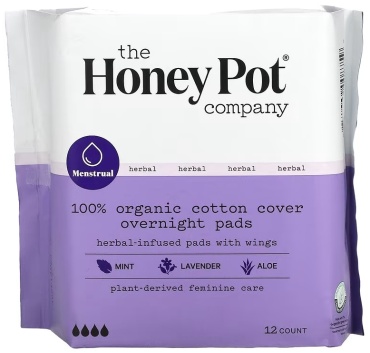 The Honey Pot Company прокладки Herbal-Infused with Wings Overnight 12 шт