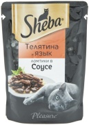 Sheba кусочки в соусе телятина, язык 75 г 1 шт
