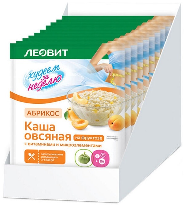 Купить Леовит Худеем за неделю Каша овсяная Абрикос с витаминами и ...