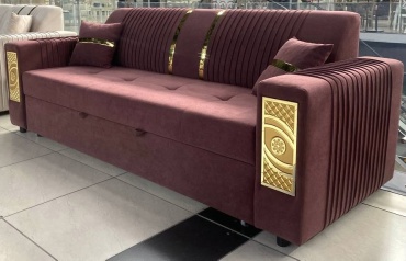 Диван прямой Ереке Мебель Baron, 245х86 см, обивка ткань, бордовый