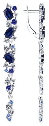 Серьги SOKOLOV 94022427 вес 5.67 г серебро, фианит