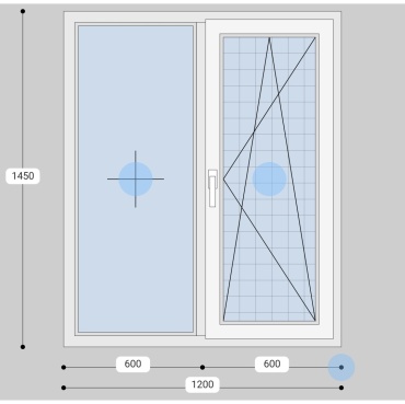 Пластиковое окно Smart одностворчатое 145x120 см, тип открывания поворотно-откидной