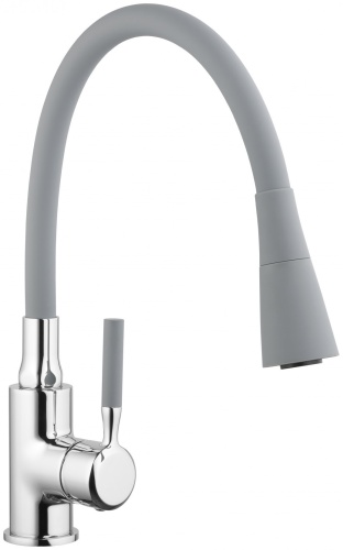 Смеситель с гибким изливом Casela CL54199, латунь, цвет серый, хром