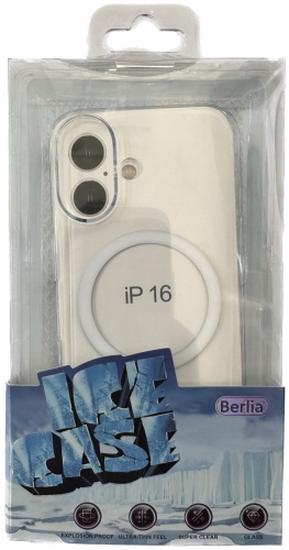 Чехол BERLIA для Apple iPhone 16 прозрачный