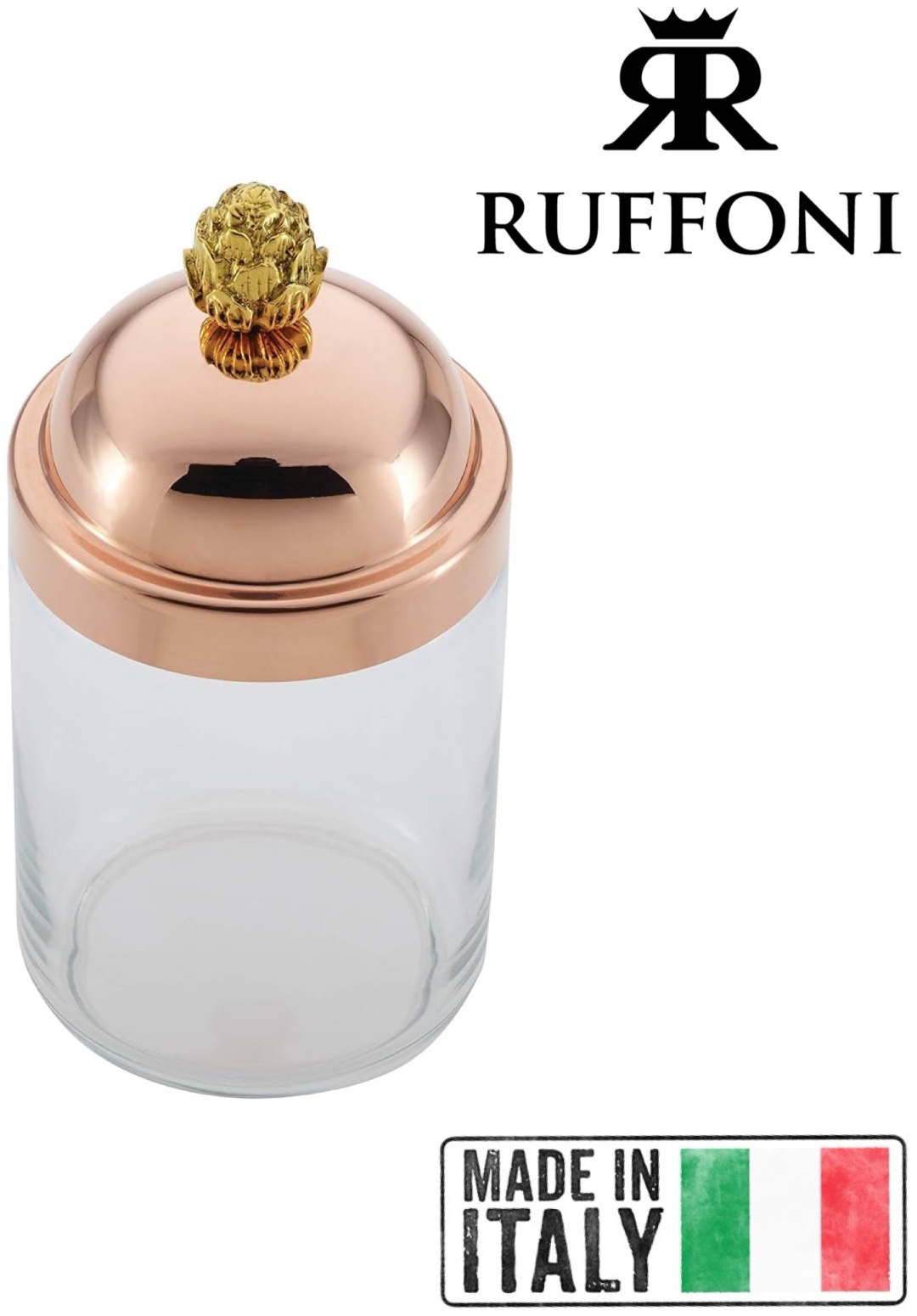 RUFFONI банка Italy Handcrafted Historia, медь, стекло