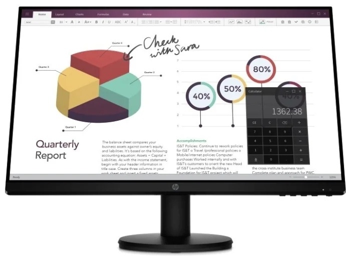 Монитор 23.8" HP P24v G4 9TT78AA черный