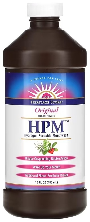 Heritage Store Hydrogen Peroxide Mouthwash ополаскиватель нейтральный 480 мл