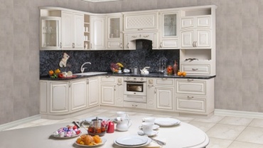 Кухонный гарнитур Прага, 325.5x234.6х60 см, ЛДСП, бежевый