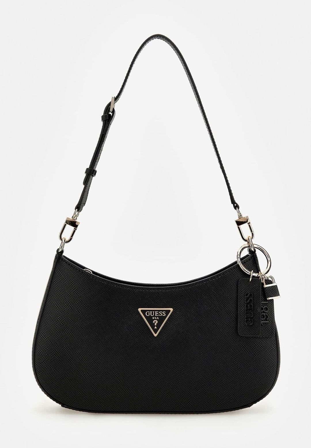 Сумка багет GUESS экокожа черный